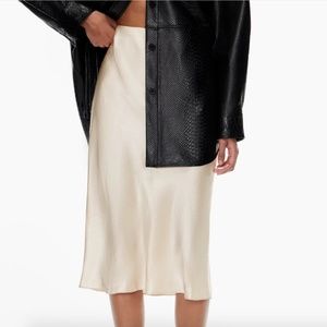 Aritzia Babaton satin slip midi skirt